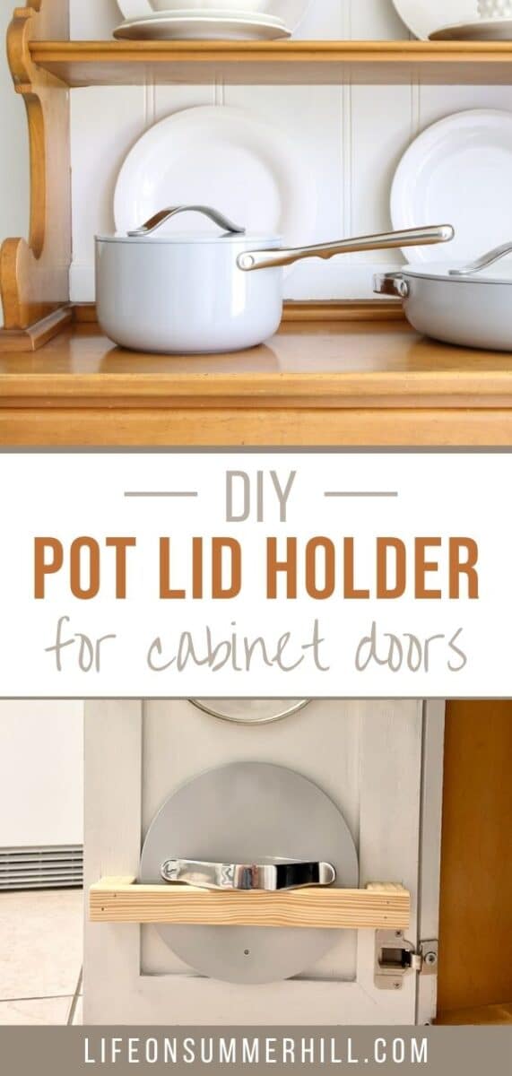 DIY pot lid holder for cabinet doors