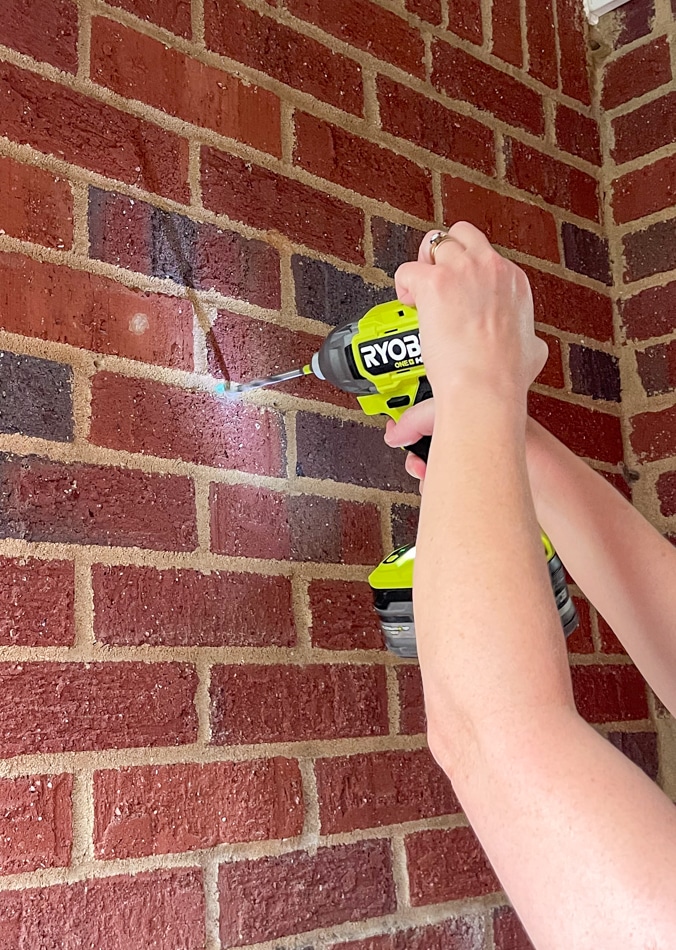 How to hang a wreath on brick using a masonry drill bit and Ryobi hammer drill