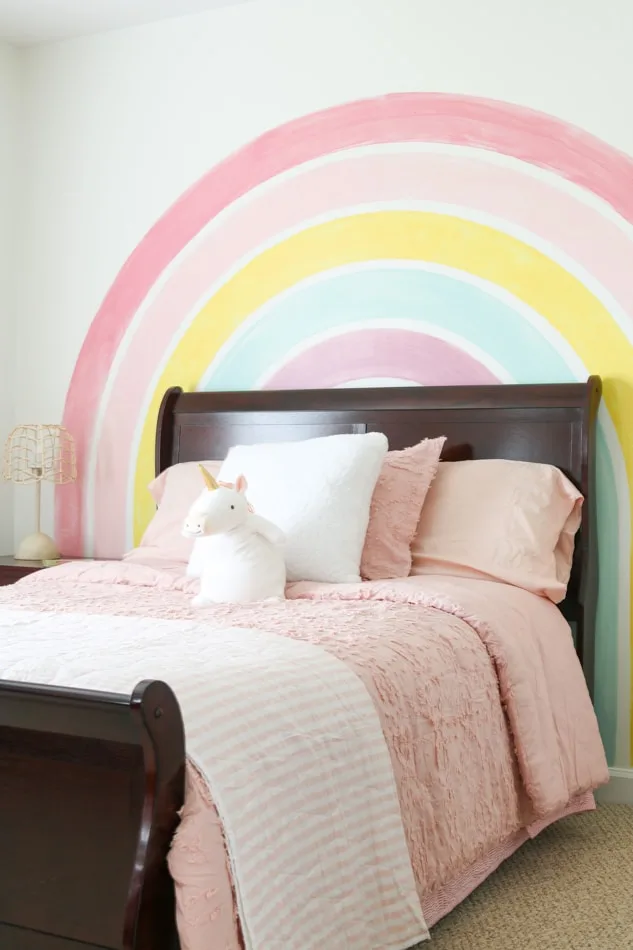 Pastel Rainbow Wall Art Watercolor Rainbow Art Girl Room Decor