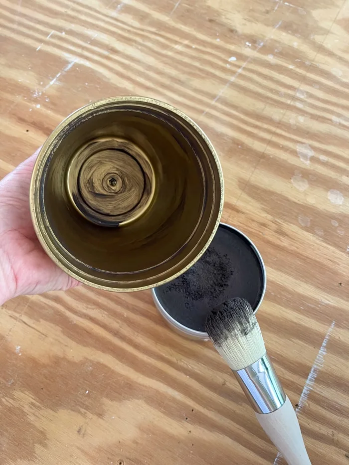 Adding dark wax to gold spray paint finish