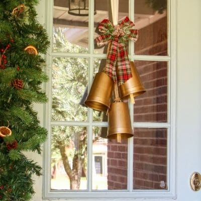 How to make Christmas bells for a front door wreath idea