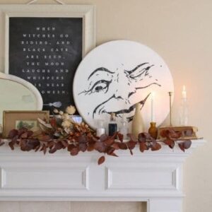 Halloween Witchcore Fireplace Mantle Idea