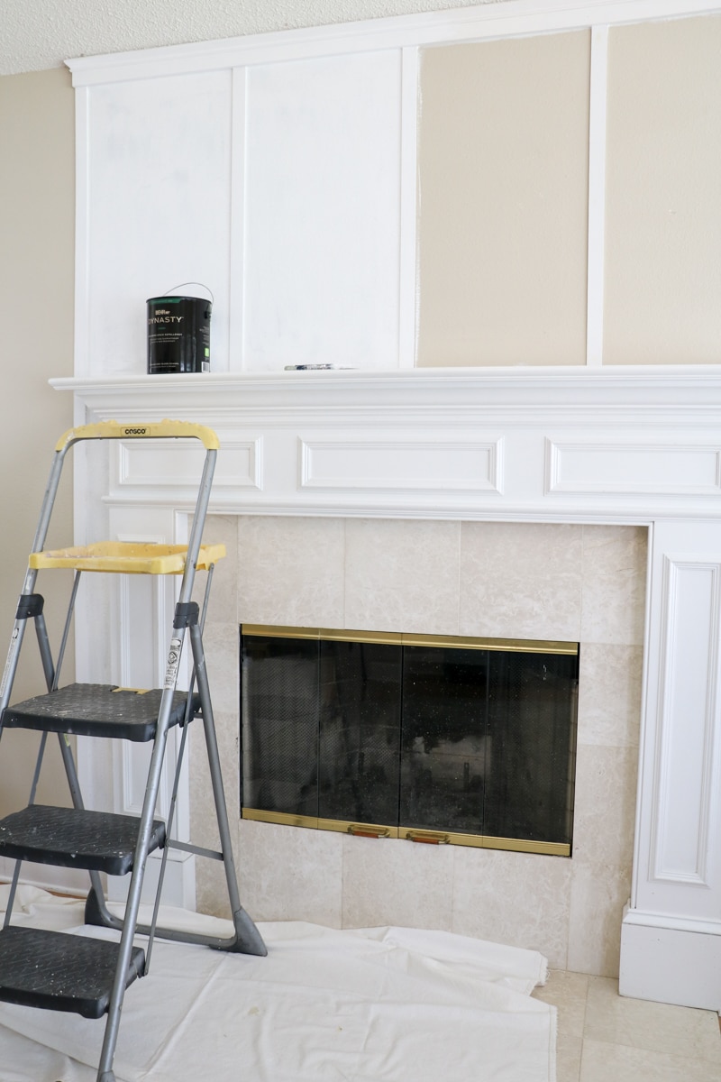 Painting a fireplace mantel with Behr Dynasty paint