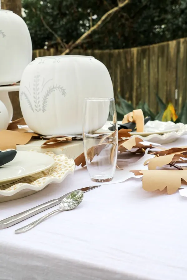 Glassware and silverware for a Halloween tablescape