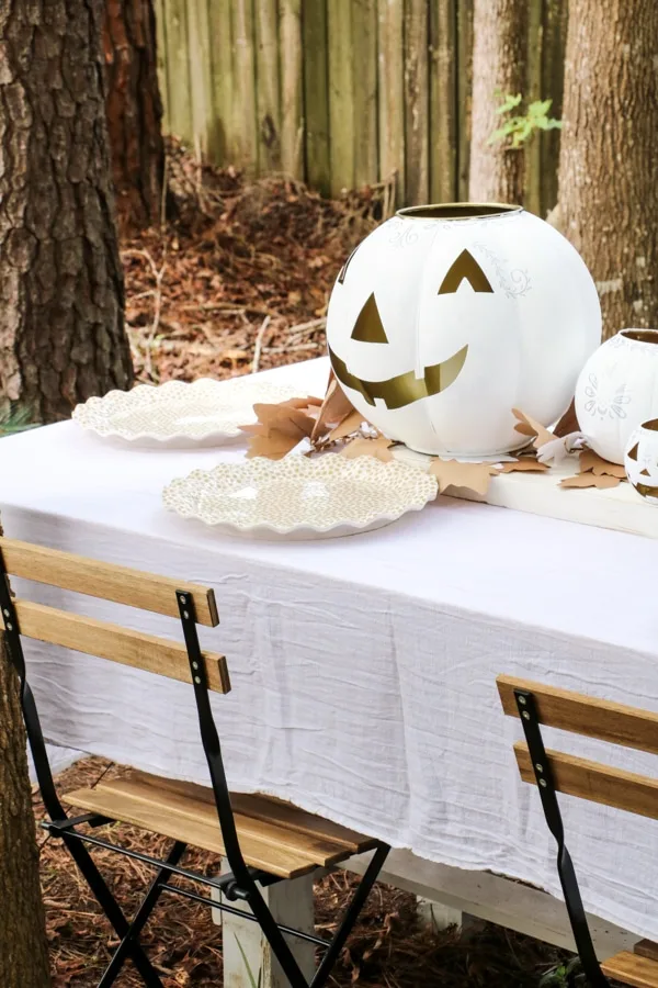 Add chargers to your Halloween tablescape
