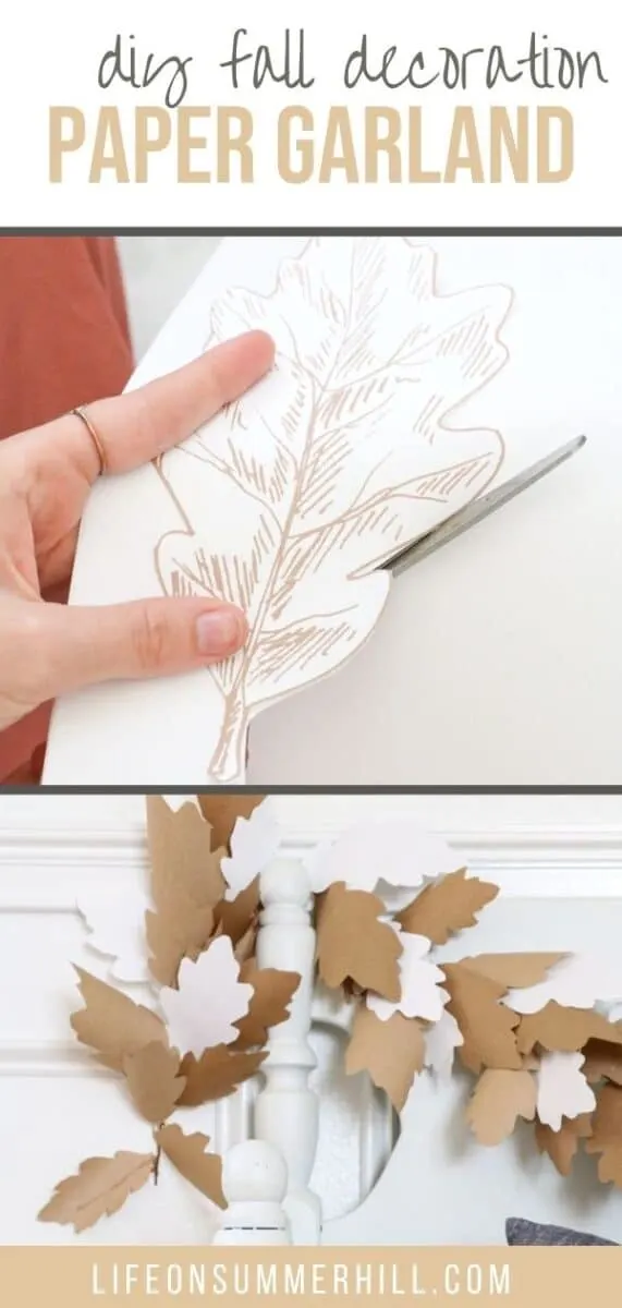 DIY fall paper decoration leaf garland