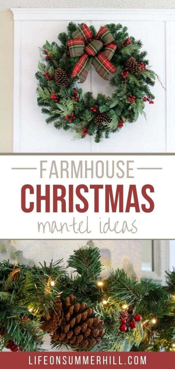 Easy farmhouse Christmas mantel ideas