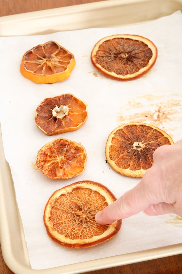 How to test dried oranges to see if they are done