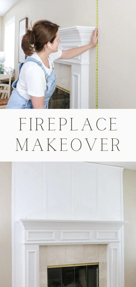 Fireplace makeover using a board and batten technique