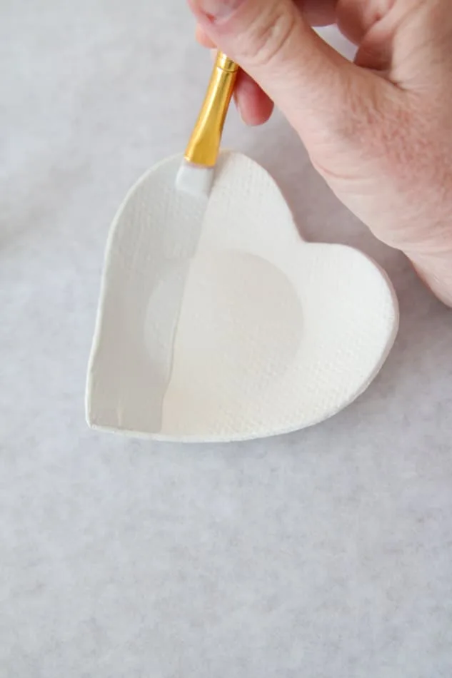 Paint the heart tray with neutral colored paint