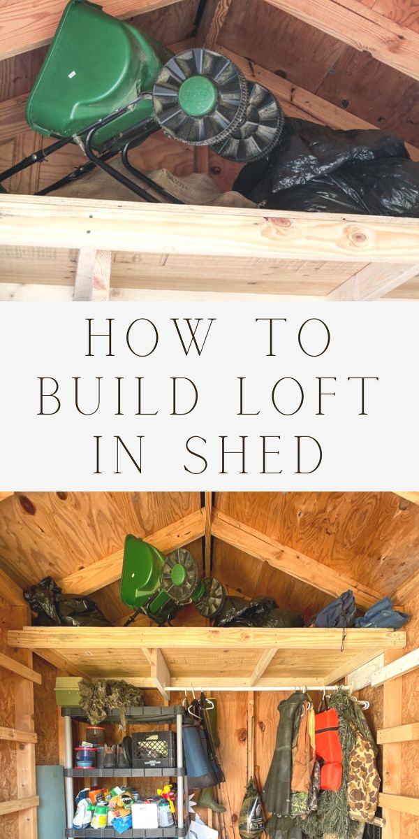 A beautifully organized garden shed with a loft, showcasing clever storage solutions and a cozy space. Learn how to build a loft in a shed for efficient garden shed organization with our DIY guide