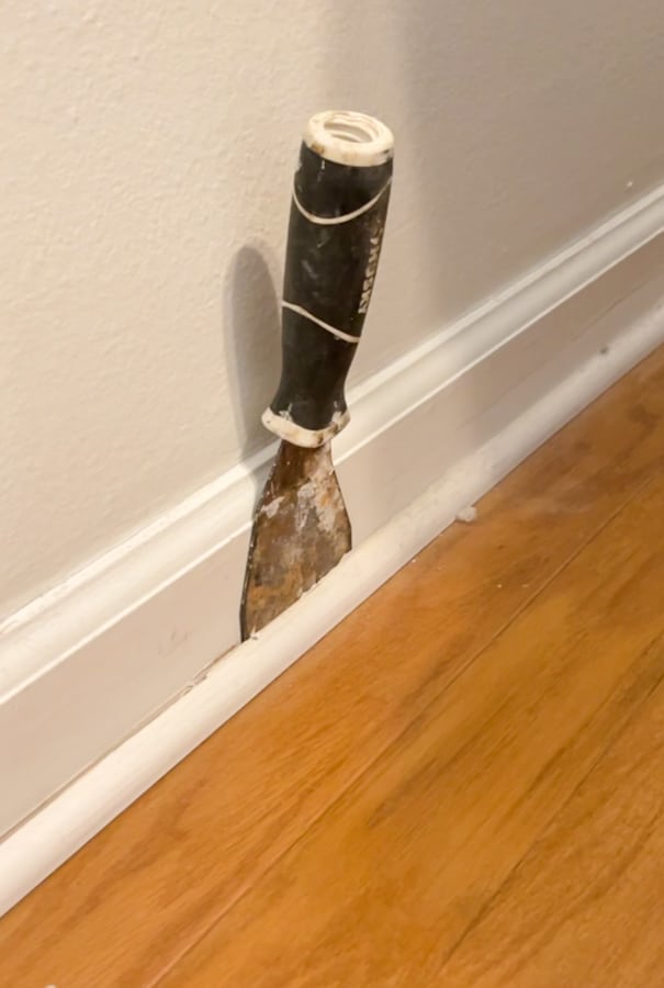 How to remove baseboard to hang shiplap