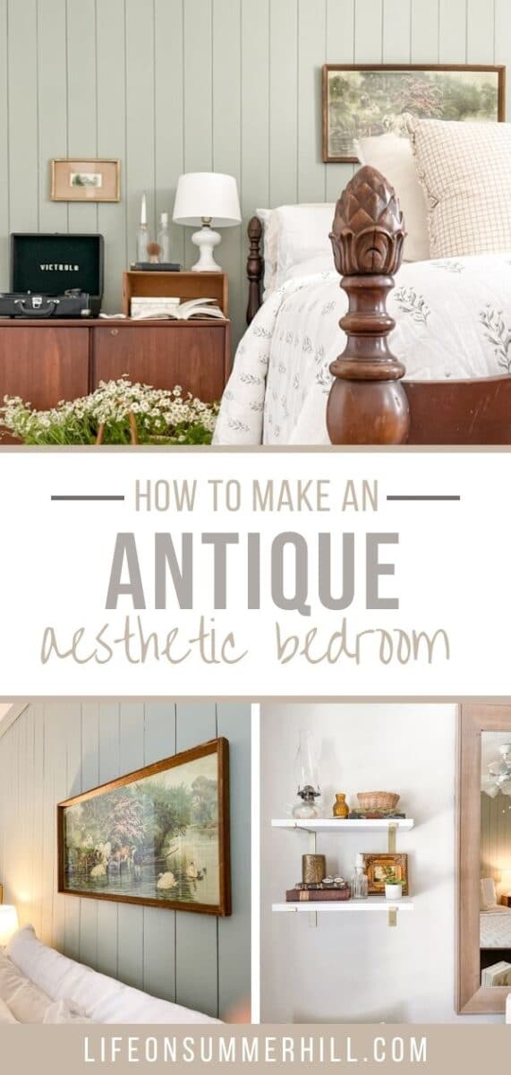 Cottagecore antique aesthetic bedroom idea