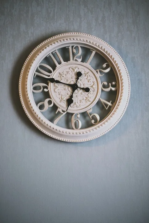 cream cut out wall clock