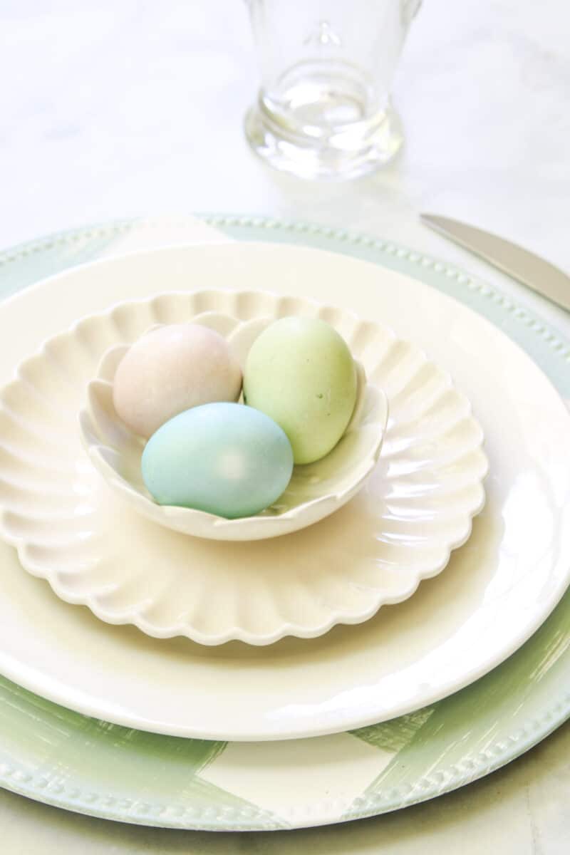 Naturally dyed Easter egg table decorations