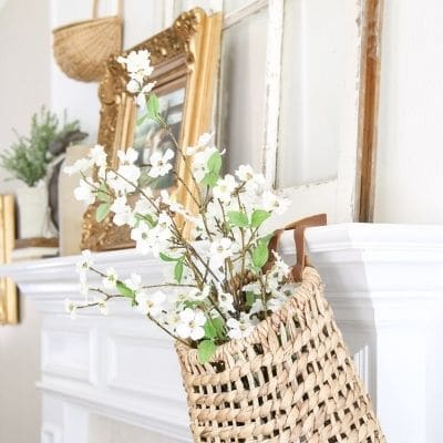 Decorating a mantel for spring