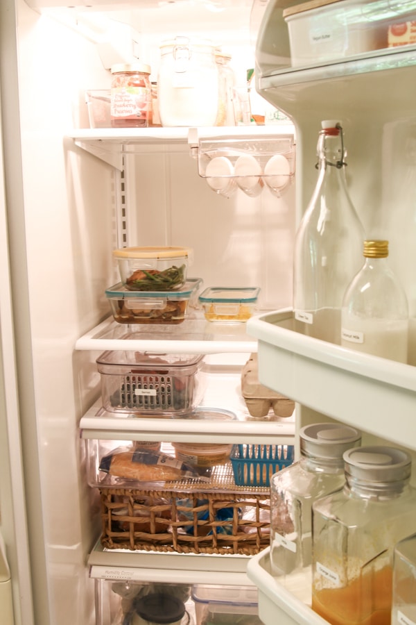 Organized side by side fridge