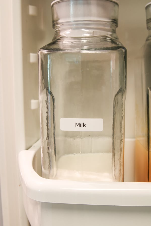 Milk storage container for fridge organization project