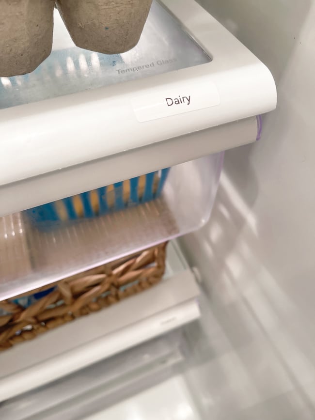 Labels to keep fridge organized