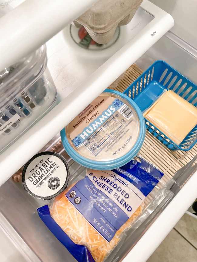 How to organize a dairy drawer in a fridge
