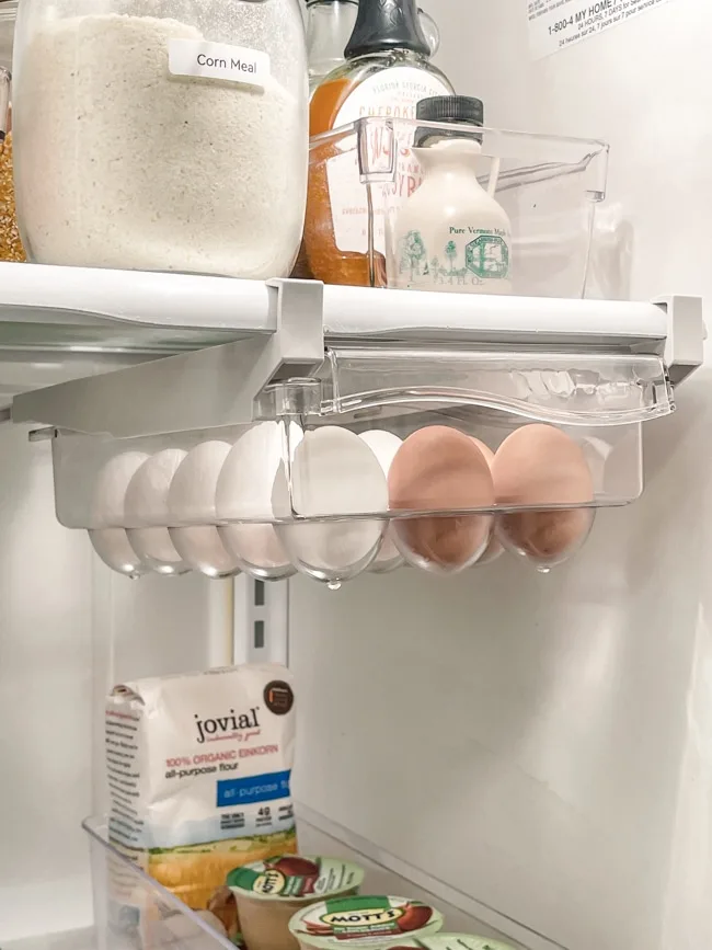 Egg drawer for storage in fridge