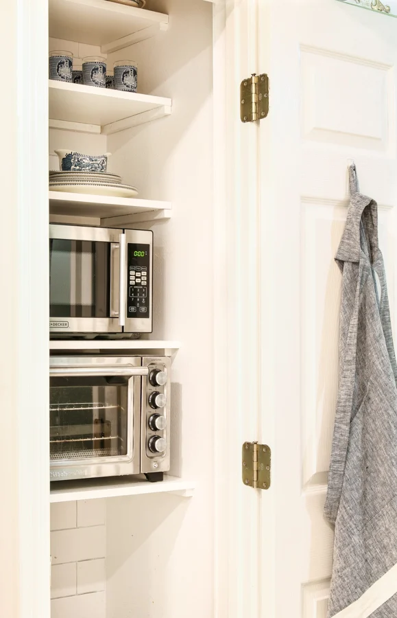 Hidden microwave in small appliance pantry