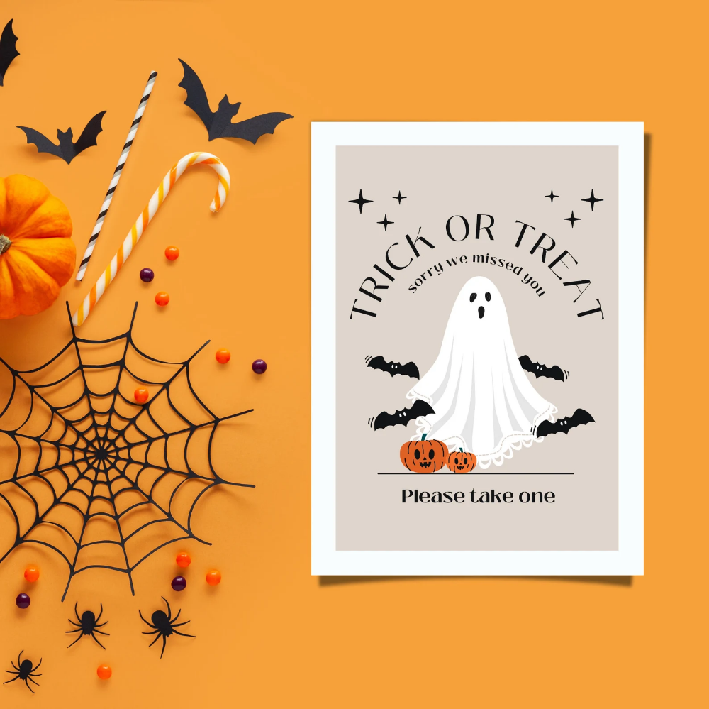 Trick or treat please take one piece of candy printable sign