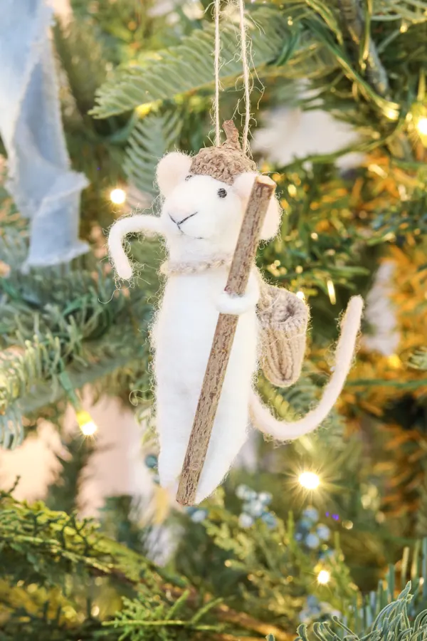 wool mouse ornament
