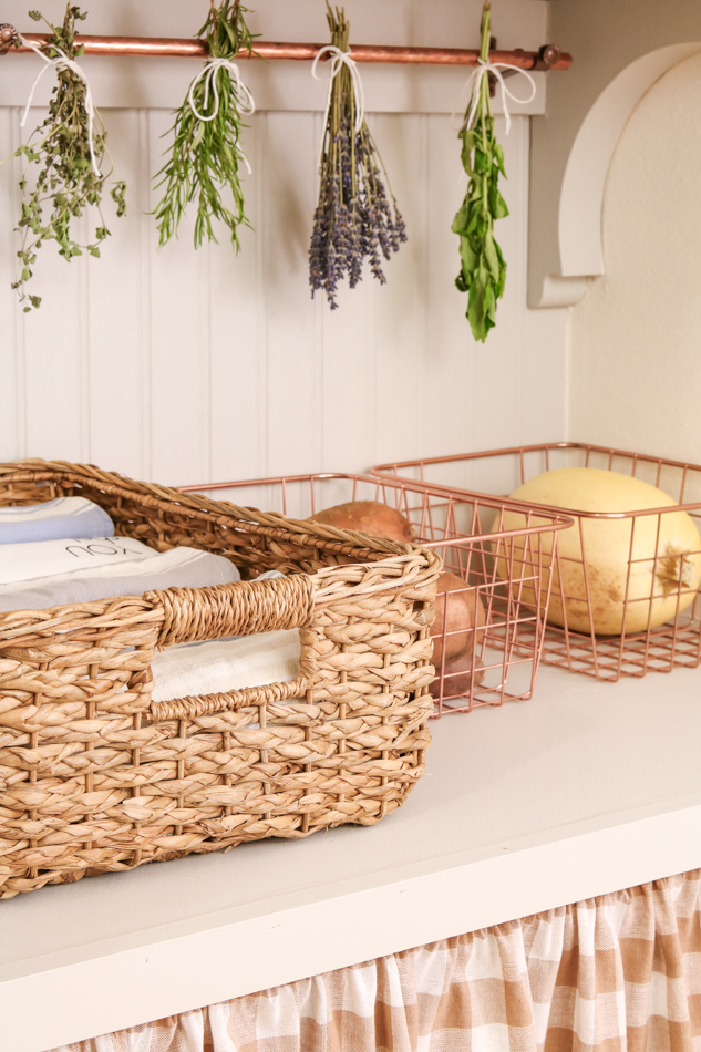 Pantry basket ideas of wicker and wire baskets