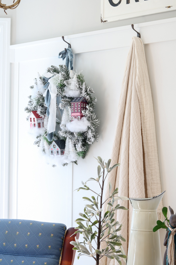 DIY Christmas village wreath