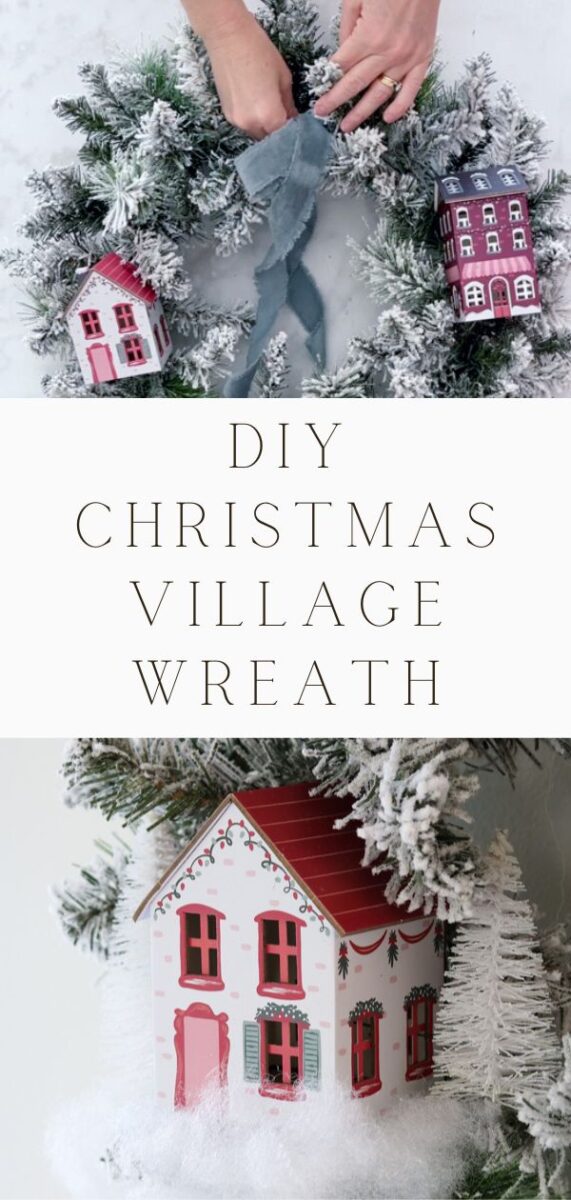 DIY Christmas village wreath