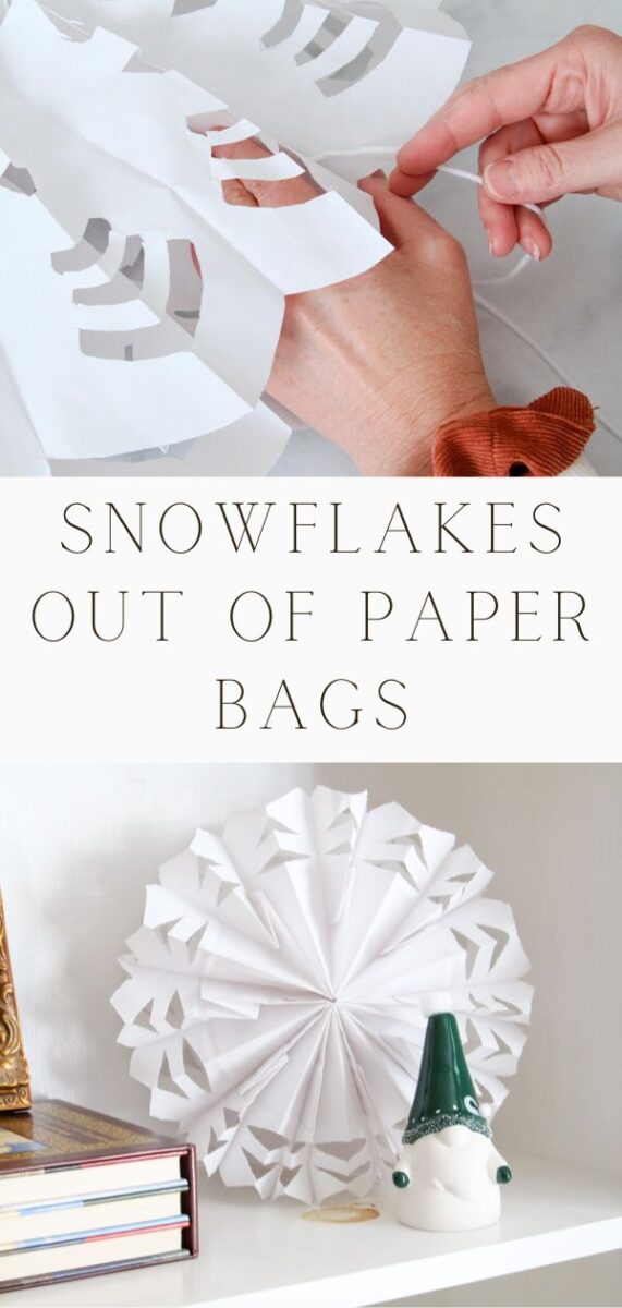 How to make snowflakes out of paper bags