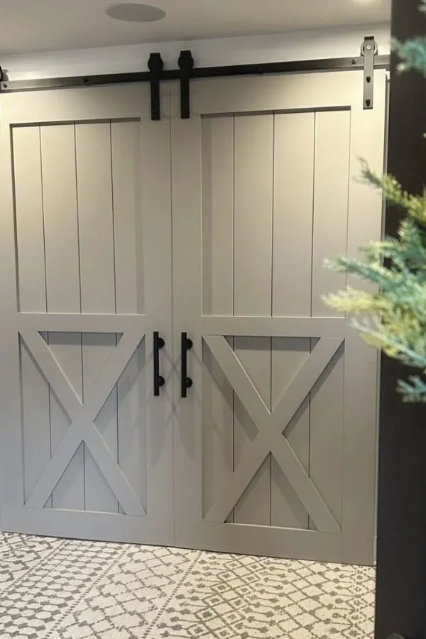 Functional gray paint color on barn doors