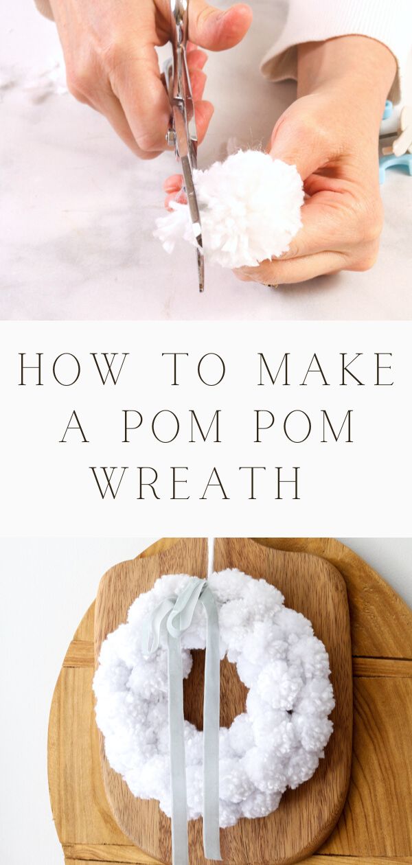 How to Make a Pom Pom Wreath with Yarn (4 Simple Steps)