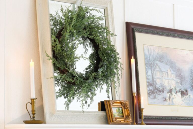 3 Step by Step Instructions How to Hang a Wreath on a Mirror