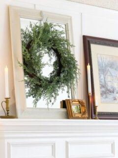 how to hang a wreath on a mirror