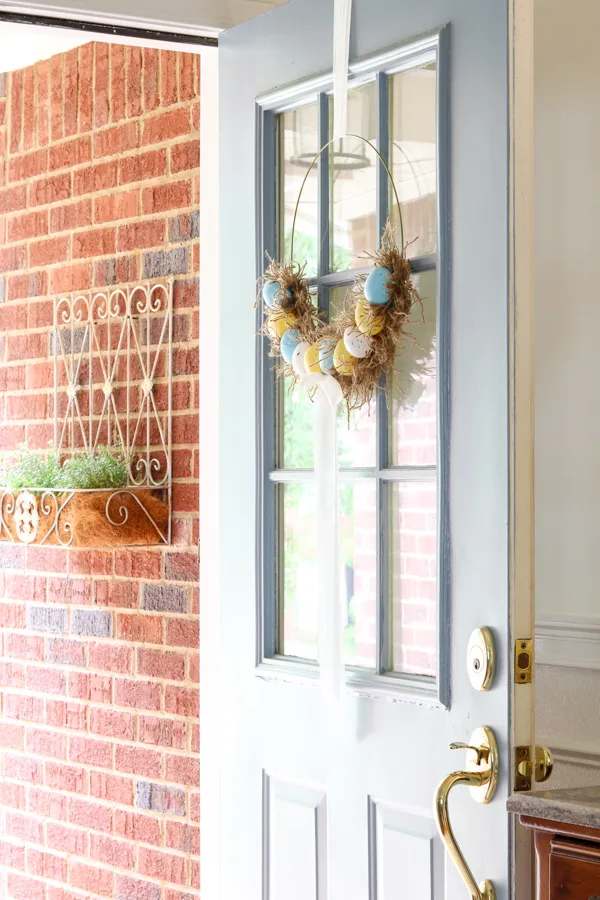 DIY Easter wreath on door