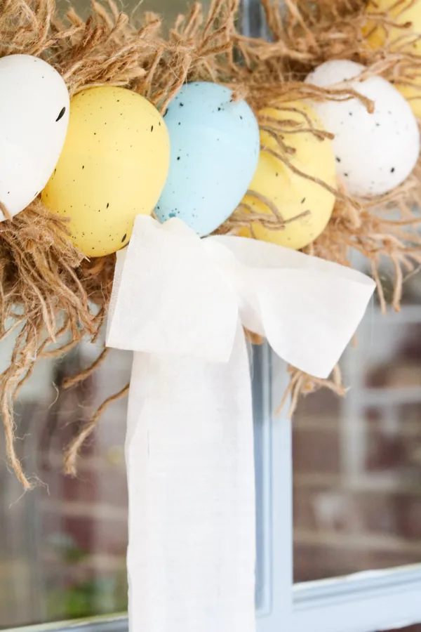 How to add a ribbon to an easter egg wreath