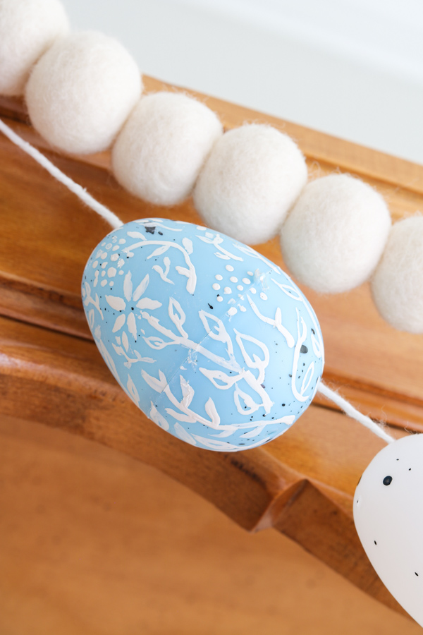 Easter egg garland with hand painted eggs