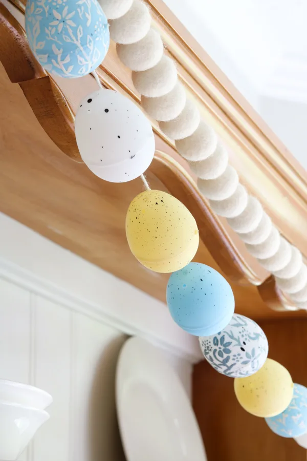 Hand painted plastic Easter egg garland