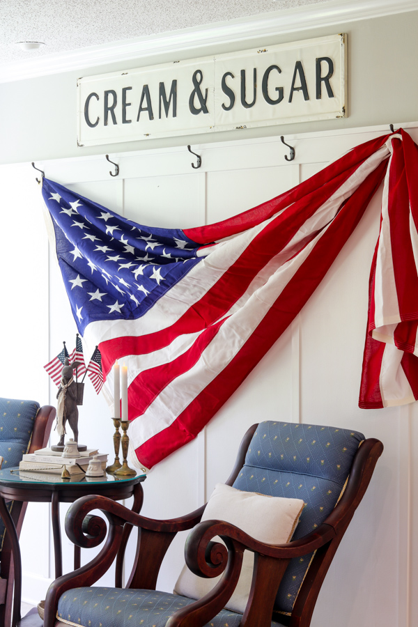 Large american flag wall decoration idea