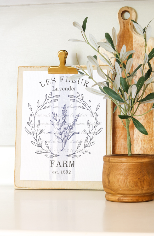 Lavender farm printable art of a grain sack