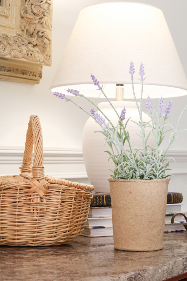 Faux lavender plants for a decoration