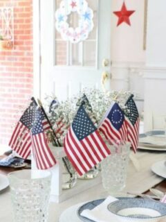 Patriotic Centerpiece Ideas using American flags, flowers and much more