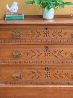 Victorian Eastlake chest and how to refinish furniture without stripping