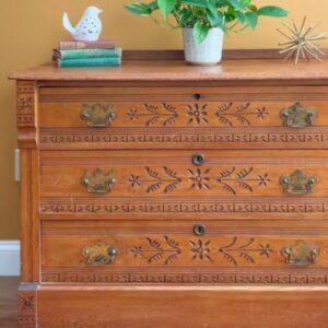 Victorian Eastlake chest and how to refinish furniture without stripping