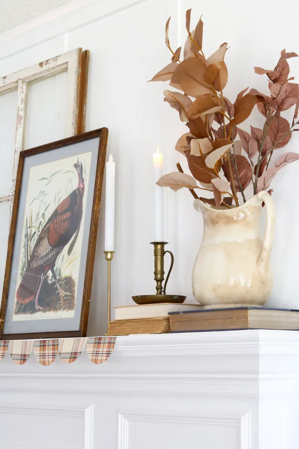 Decorating with rust colored autumn leaves for fall