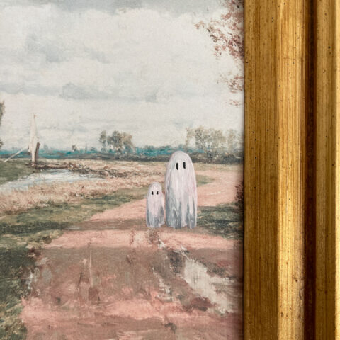 How to Paint a Ghost on a Vintage or Thrifted Painting