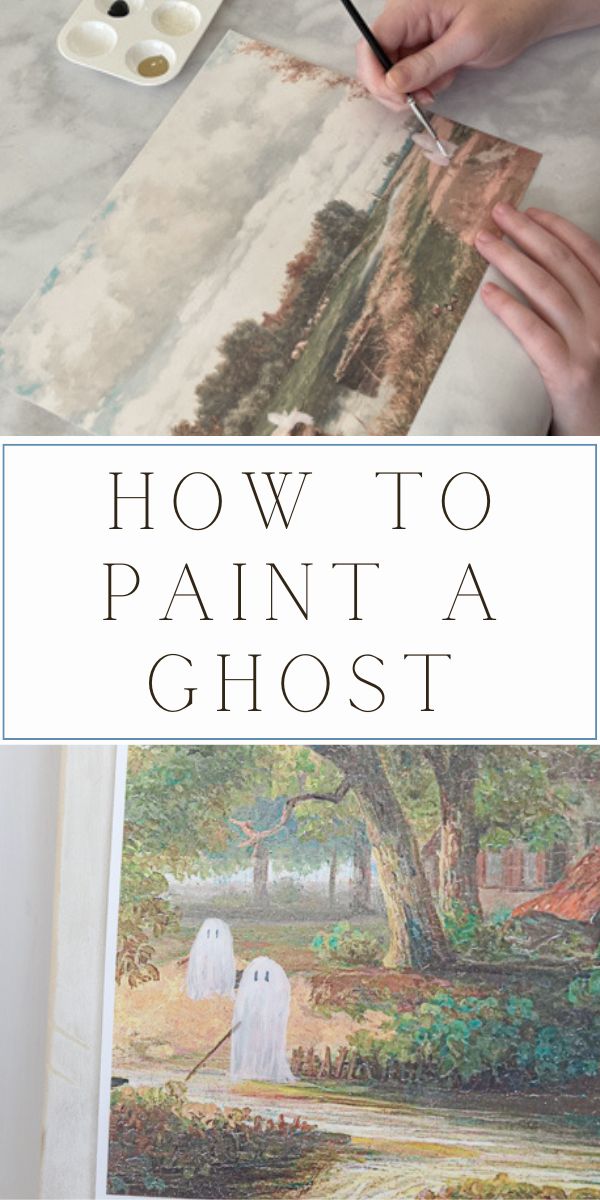 How to paint a ghost on an old thrift store painting.