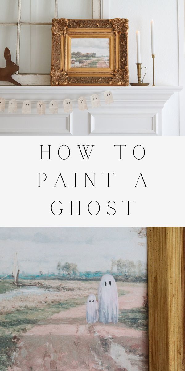 How to paint a ghost on thrift store art, printable or vintage art